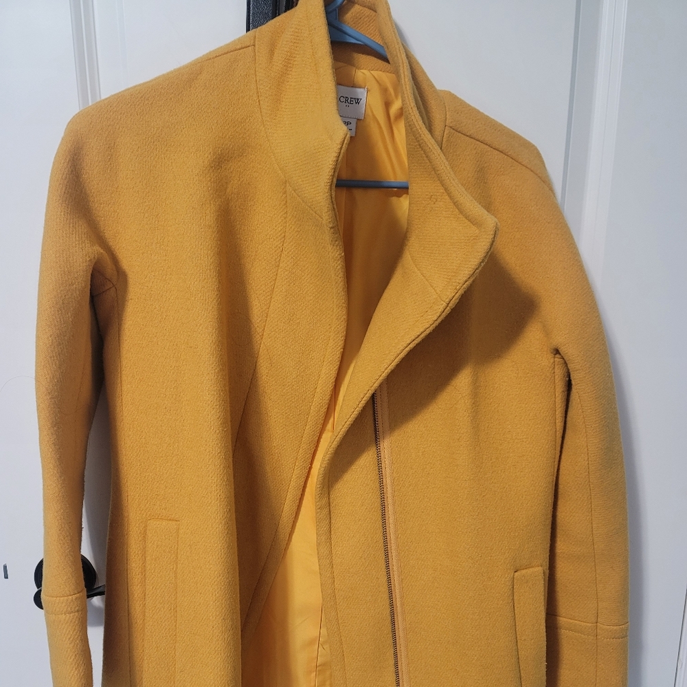 J Crew Size 2 Petite Yellow Wool  Women's Jacket